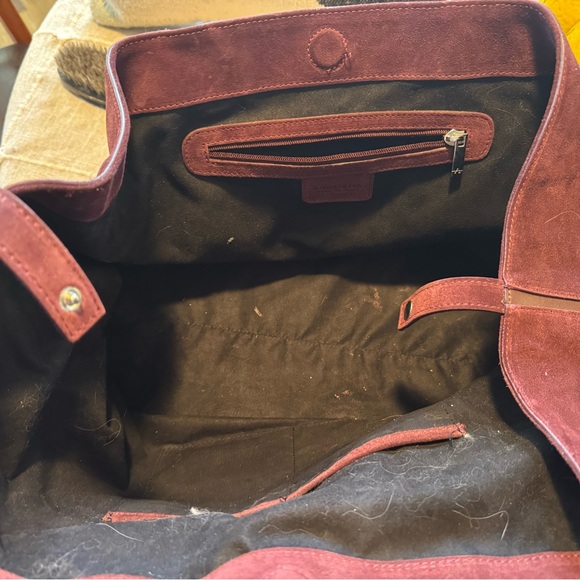 Aquatalia Large Parma Suede Tote in gorgeous burgundy suede - Picture 6 of 6